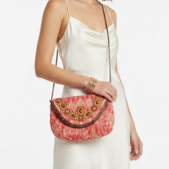 Rafe Osfa Pink and Brown Beaded Shoulder Barbiecore Bag - Picture 12 of 13